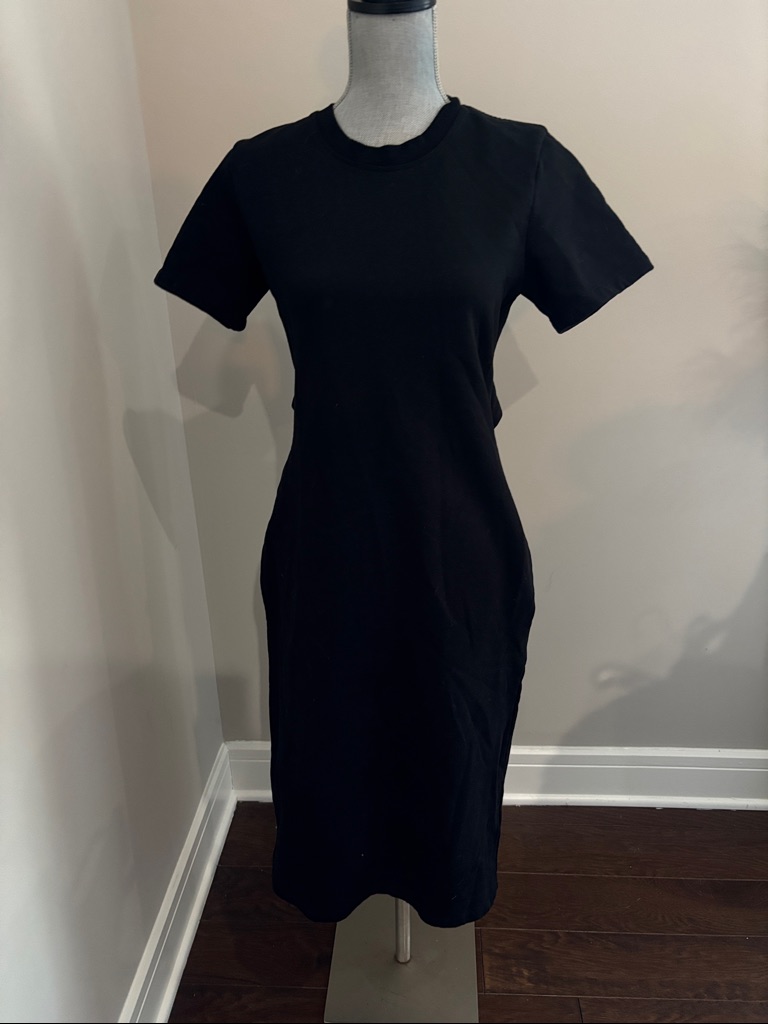 Proenza Schouler Classic Black Crewneck T-Shirt Dress Size Medium